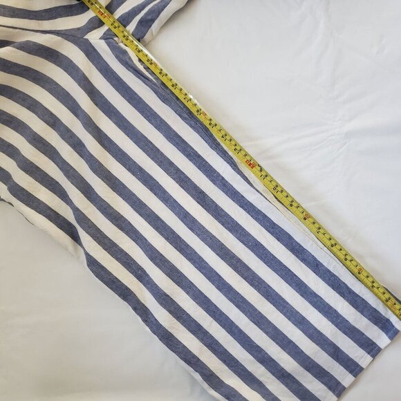 American Eagle Blue White Striped Button Front Tube Jumpsuit Wide Leg Small - Picture 12 of 13